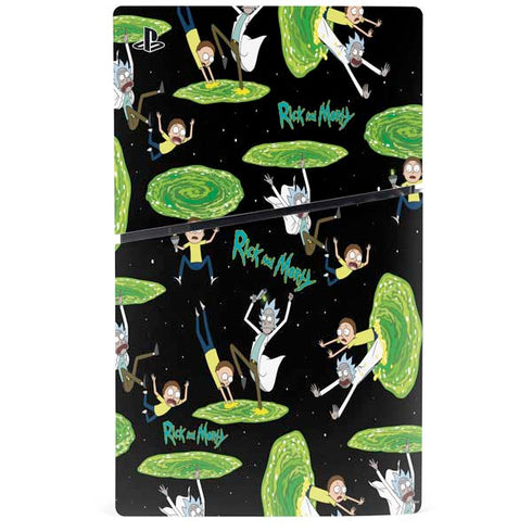 Adult Swim Rick and Morty Portal Pattern PS5 Slim Digital Edition Console Skin